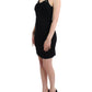 Elegant Black Jersey Knee-Length Dress - SEHABRANDS