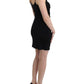 Elegant Black Jersey Knee-Length Dress - SEHABRANDS