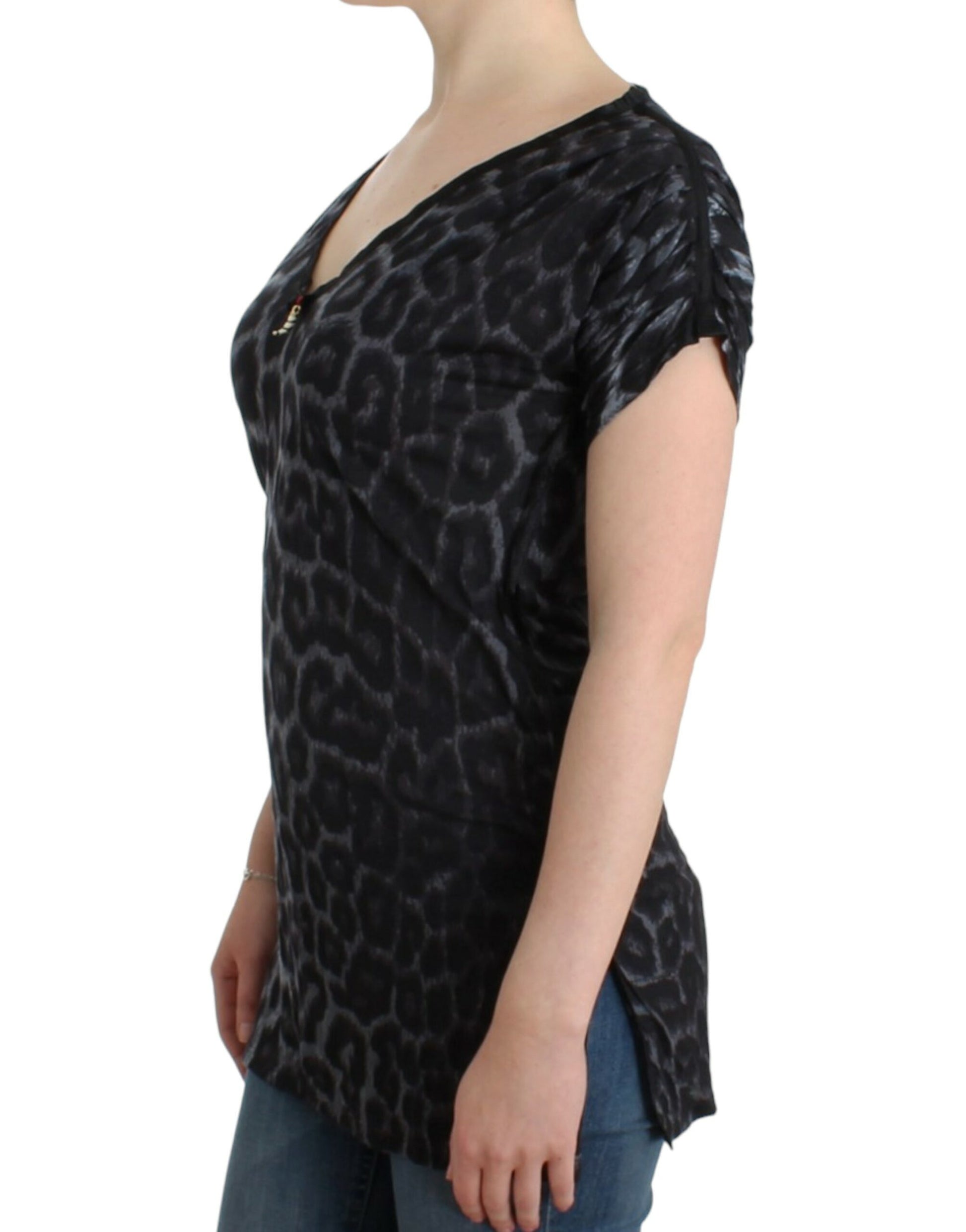 Sultry Leopard V-Neck Modal Top - SEHABRANDS