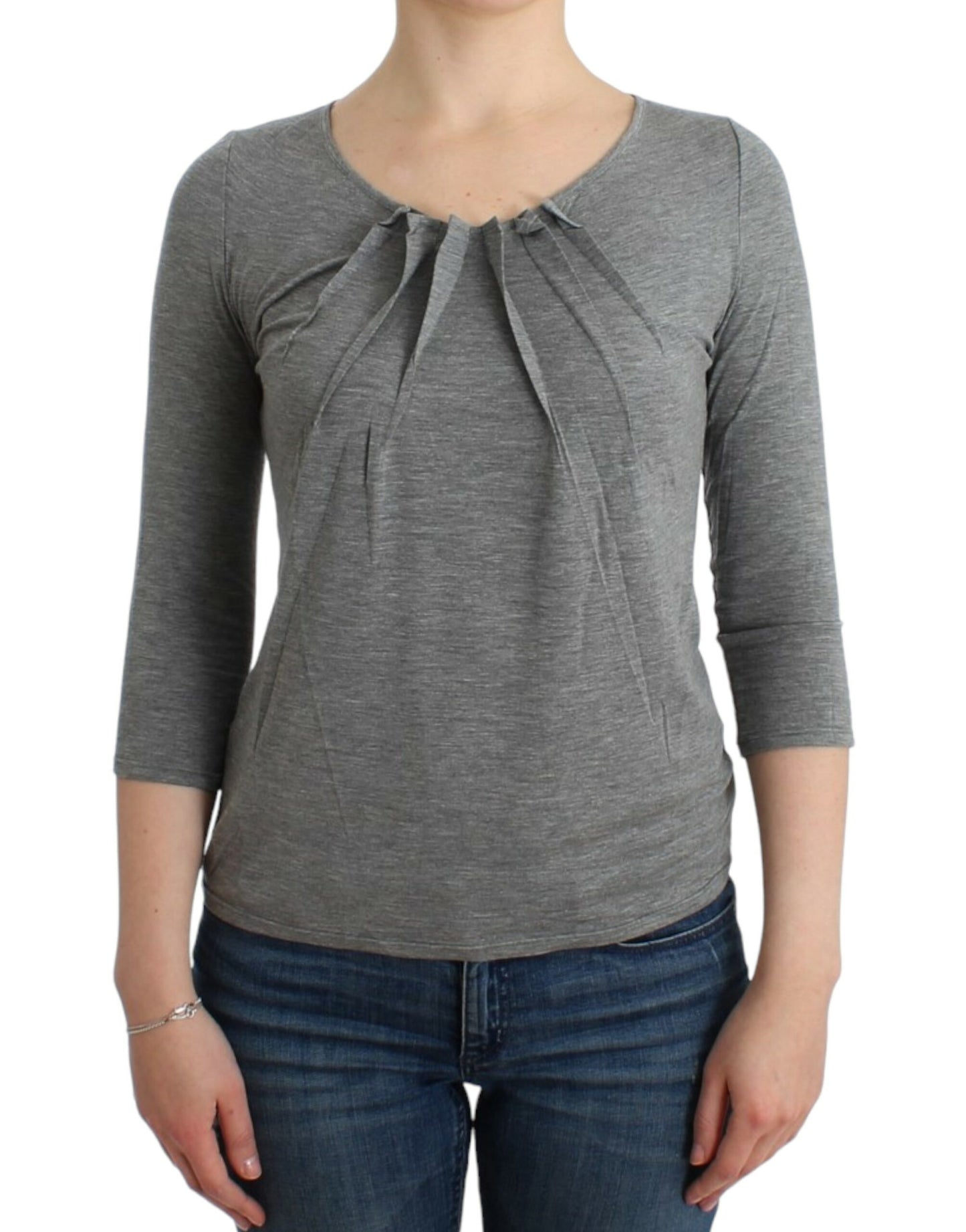 Elegant Gray Cashmere-Blend Jumper - SEHABRANDS