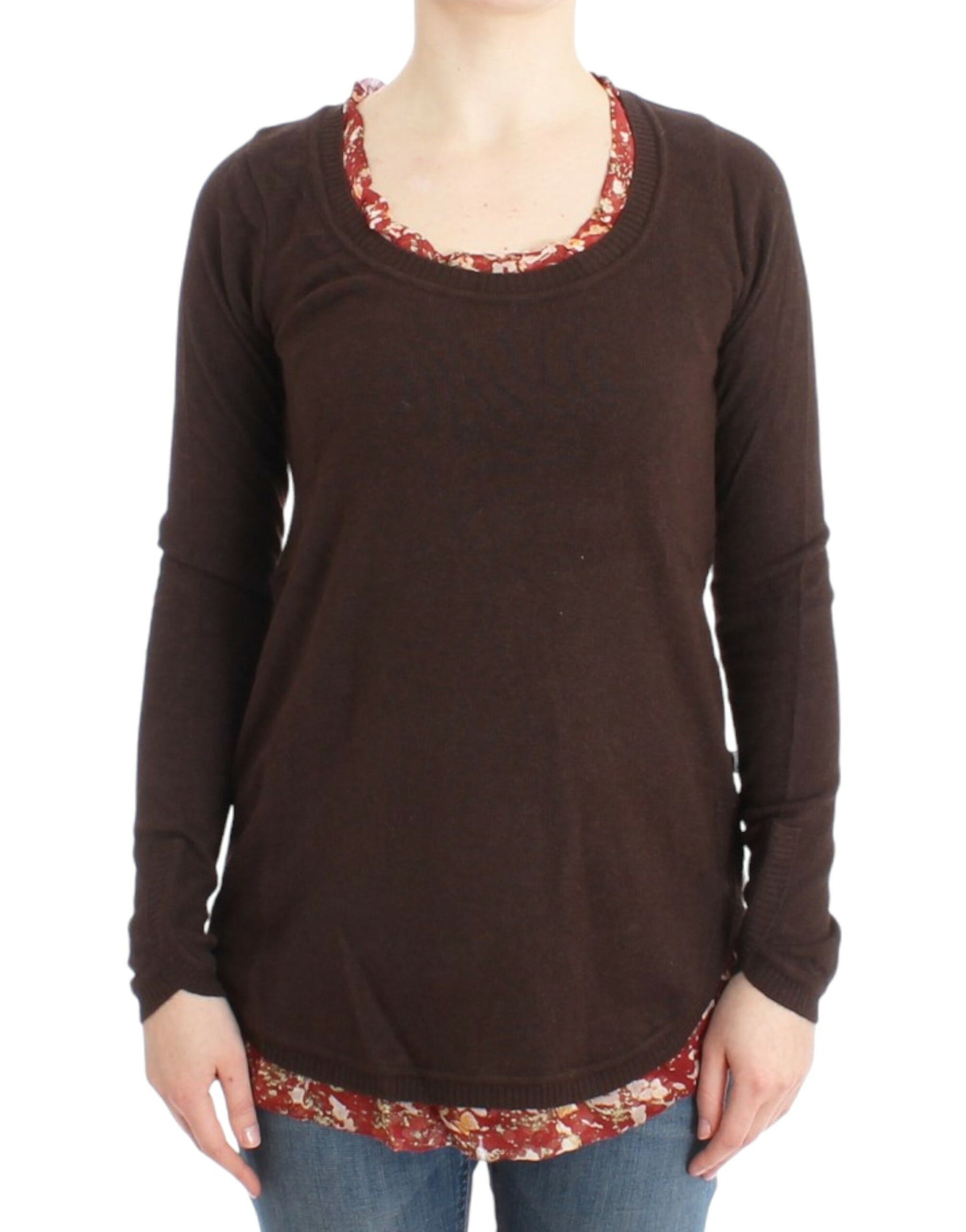 Chic Crewneck Silk-Appliqué Sweater - SEHABRANDS