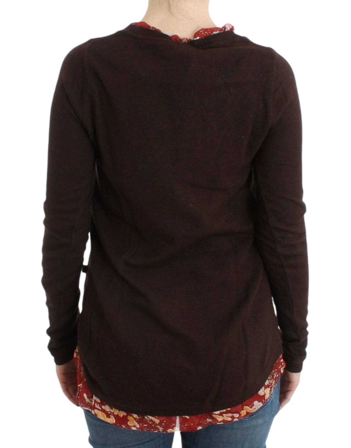 Chic Crewneck Silk-Appliqué Sweater - SEHABRANDS