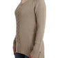 Elegant Beige Knitted Crew Neck Sweater - SEHABRANDS