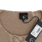 Elegant Beige Knitted Crew Neck Sweater - SEHABRANDS