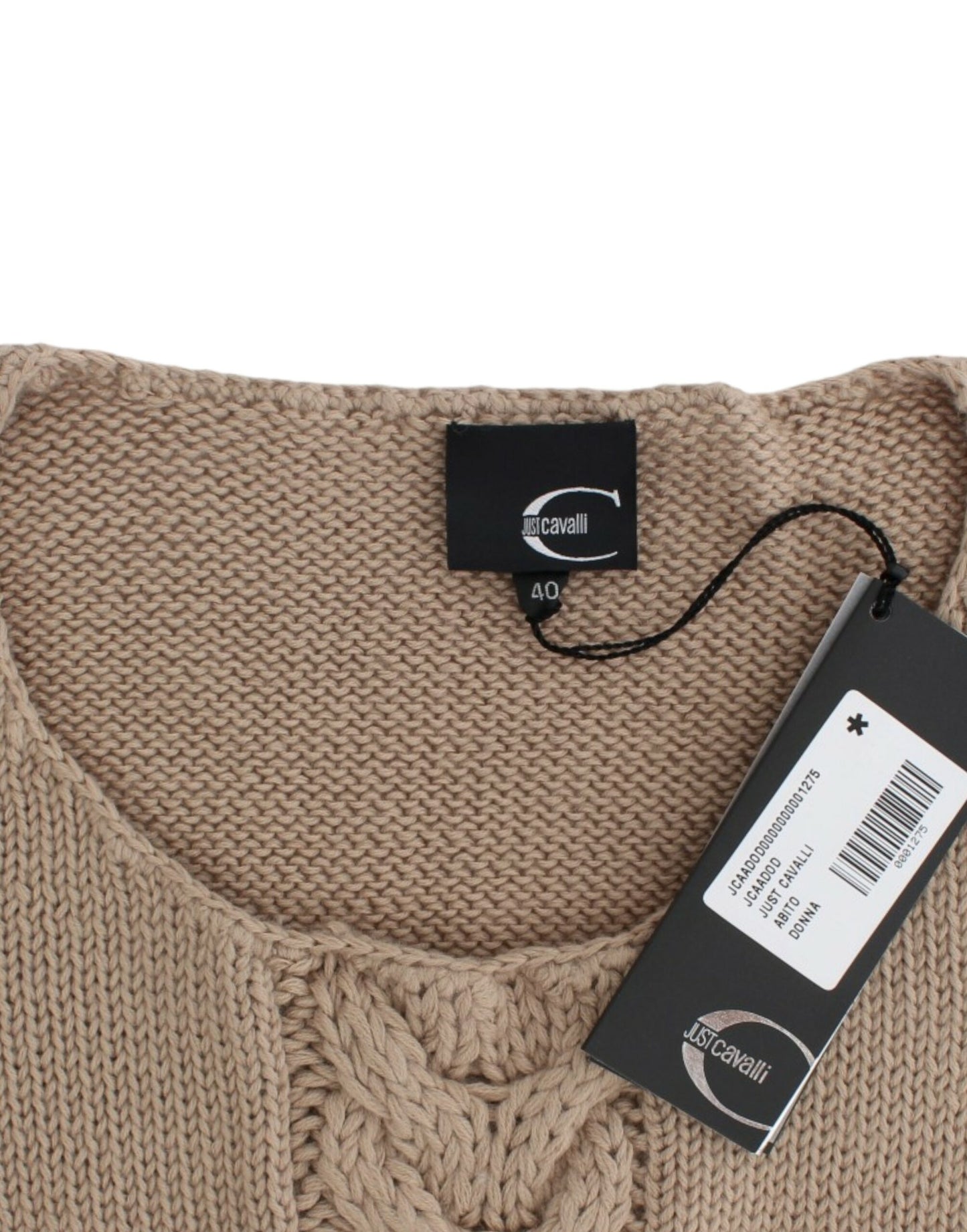 Elegant Beige Knitted Crew Neck Sweater - SEHABRANDS