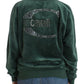 Elegant Green Mock Sweater with Rhinestone Detail - SEHABRANDS