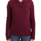 Elegant Purple Keyhole Wool Sweater - SEHABRANDS