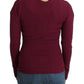 Elegant Purple Keyhole Wool Sweater - SEHABRANDS