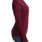 Elegant Purple Keyhole Wool Sweater - SEHABRANDS