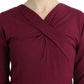 Elegant Purple Keyhole Wool Sweater - SEHABRANDS