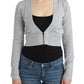 Cropped Virgin Wool Cardigan in Chic Gray - SEHABRANDS