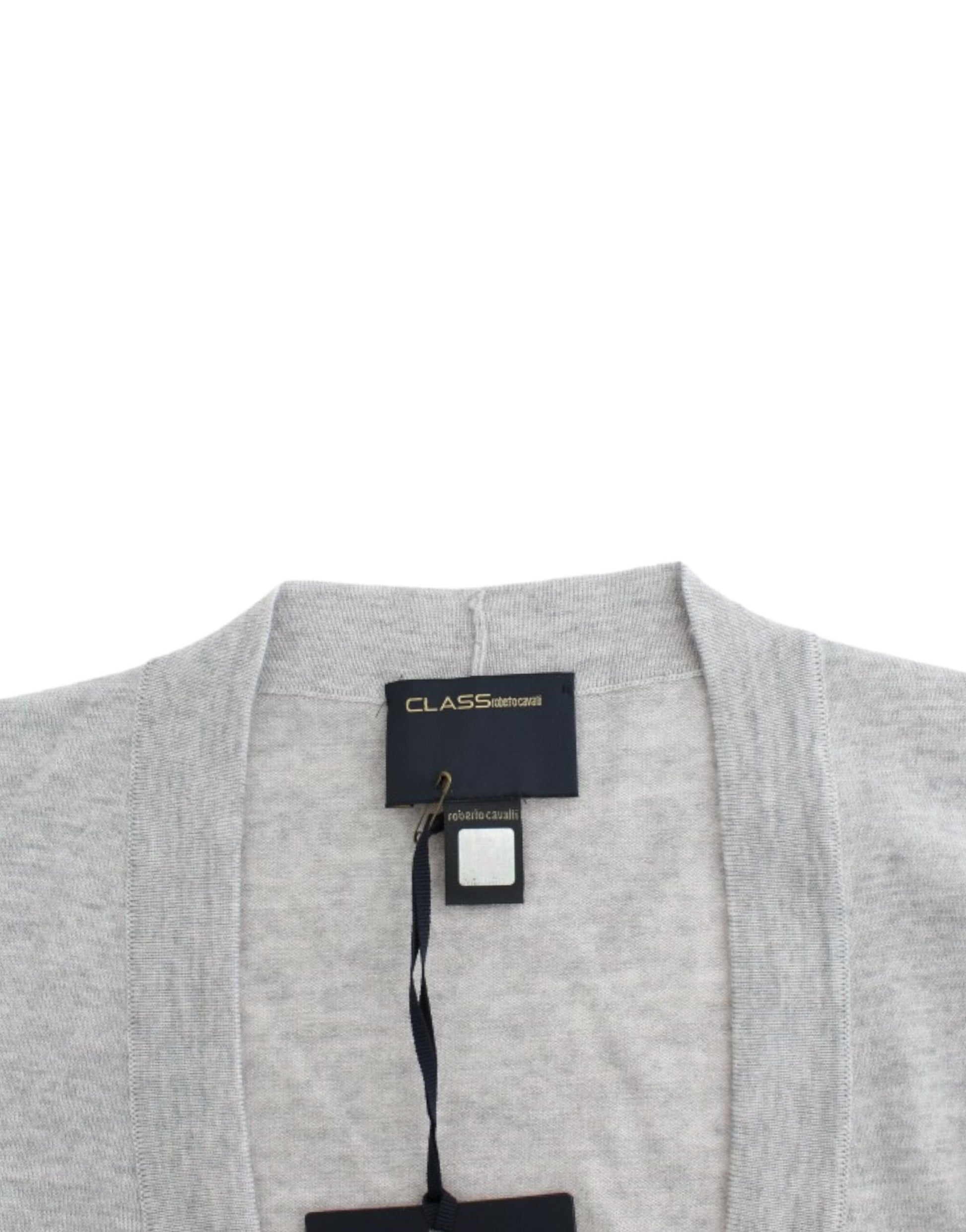 Cropped Virgin Wool Cardigan in Chic Gray - SEHABRANDS