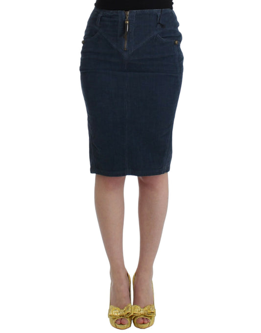 Elegant Blue Pencil Skirt - SEHABRANDS