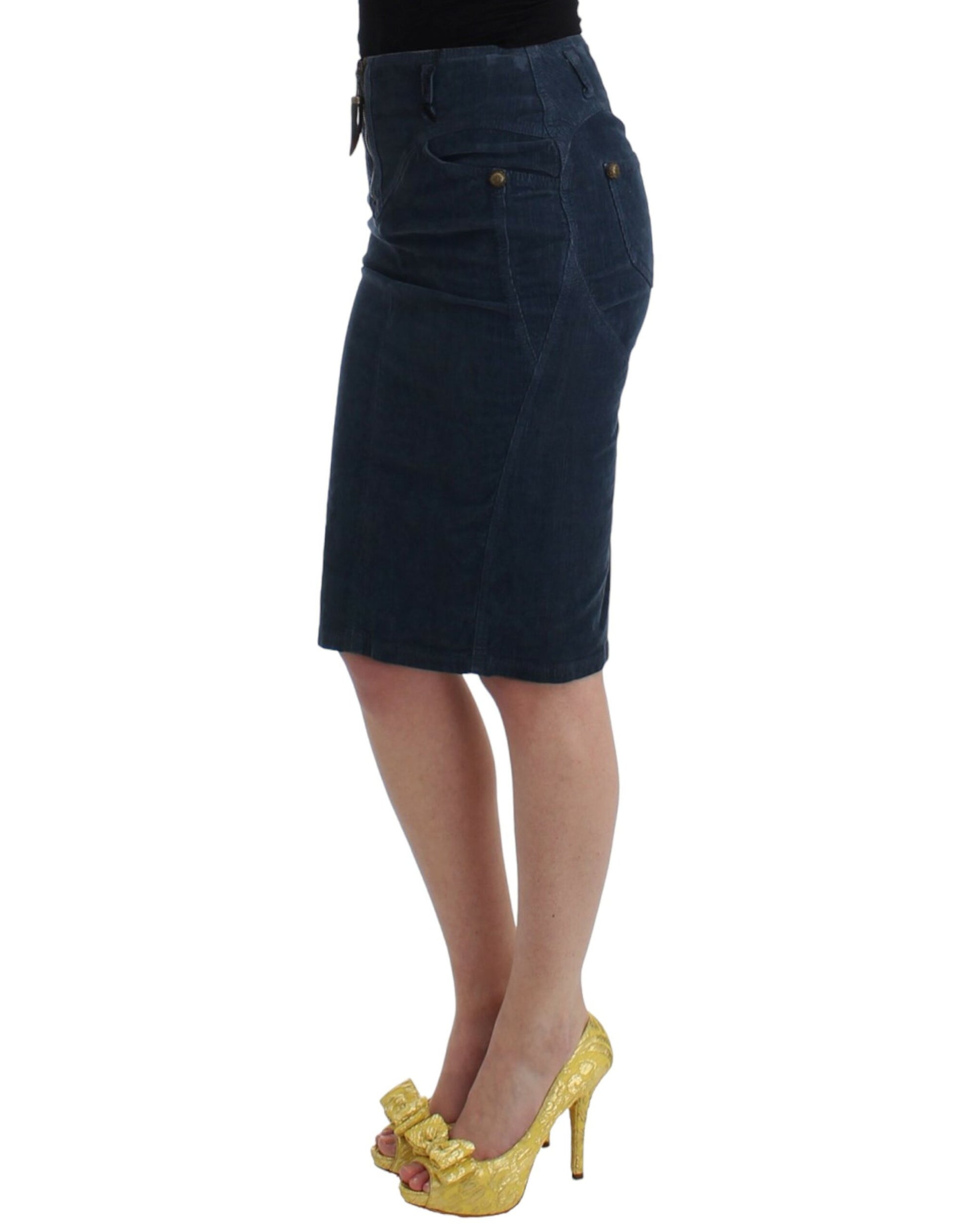 Elegant Blue Pencil Skirt - SEHABRANDS