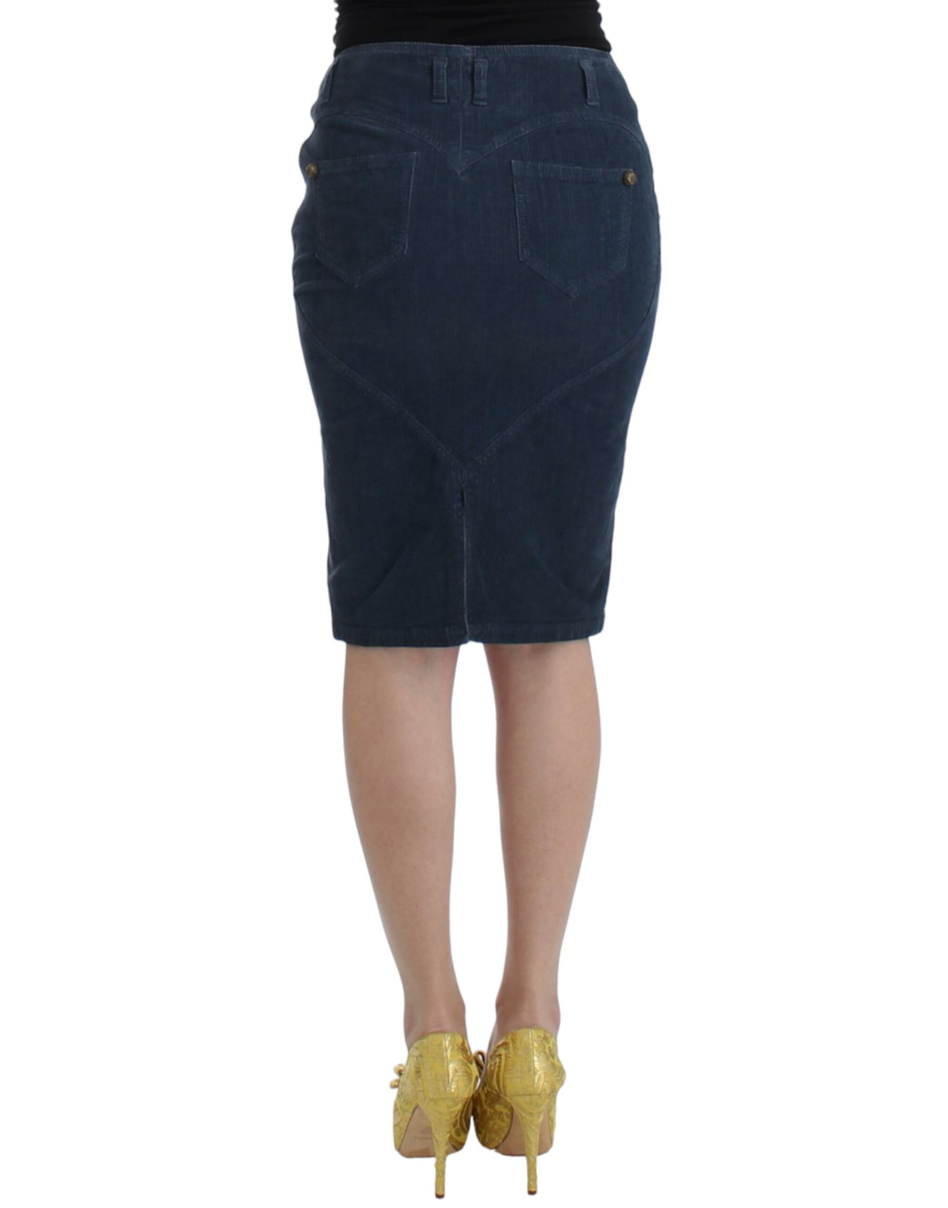 Elegant Blue Pencil Skirt - SEHABRANDS