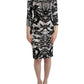 Elegant Printed Jersey Sheath Dress - SEHABRANDS