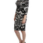 Elegant Printed Jersey Sheath Dress - SEHABRANDS