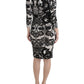 Elegant Printed Jersey Sheath Dress - SEHABRANDS