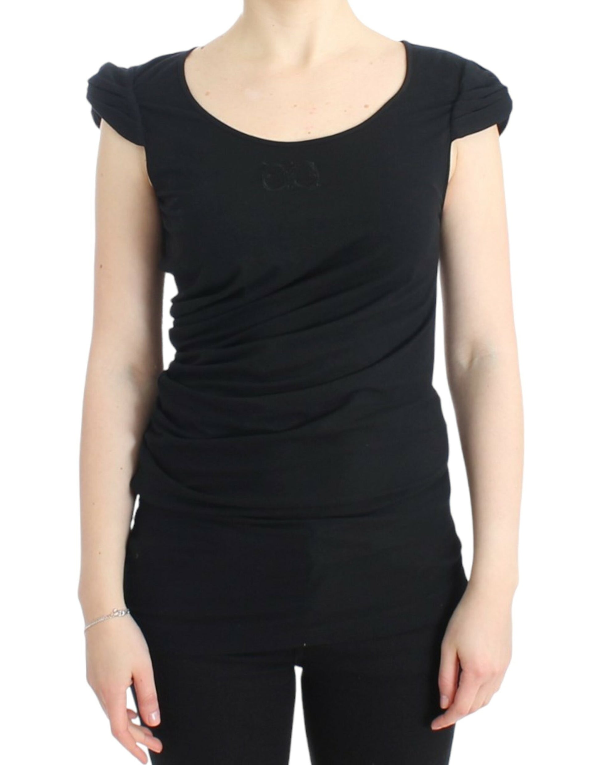 Elegant Cap Sleeve Black Top - SEHABRANDS