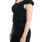 Elegant Cap Sleeve Black Top - SEHABRANDS