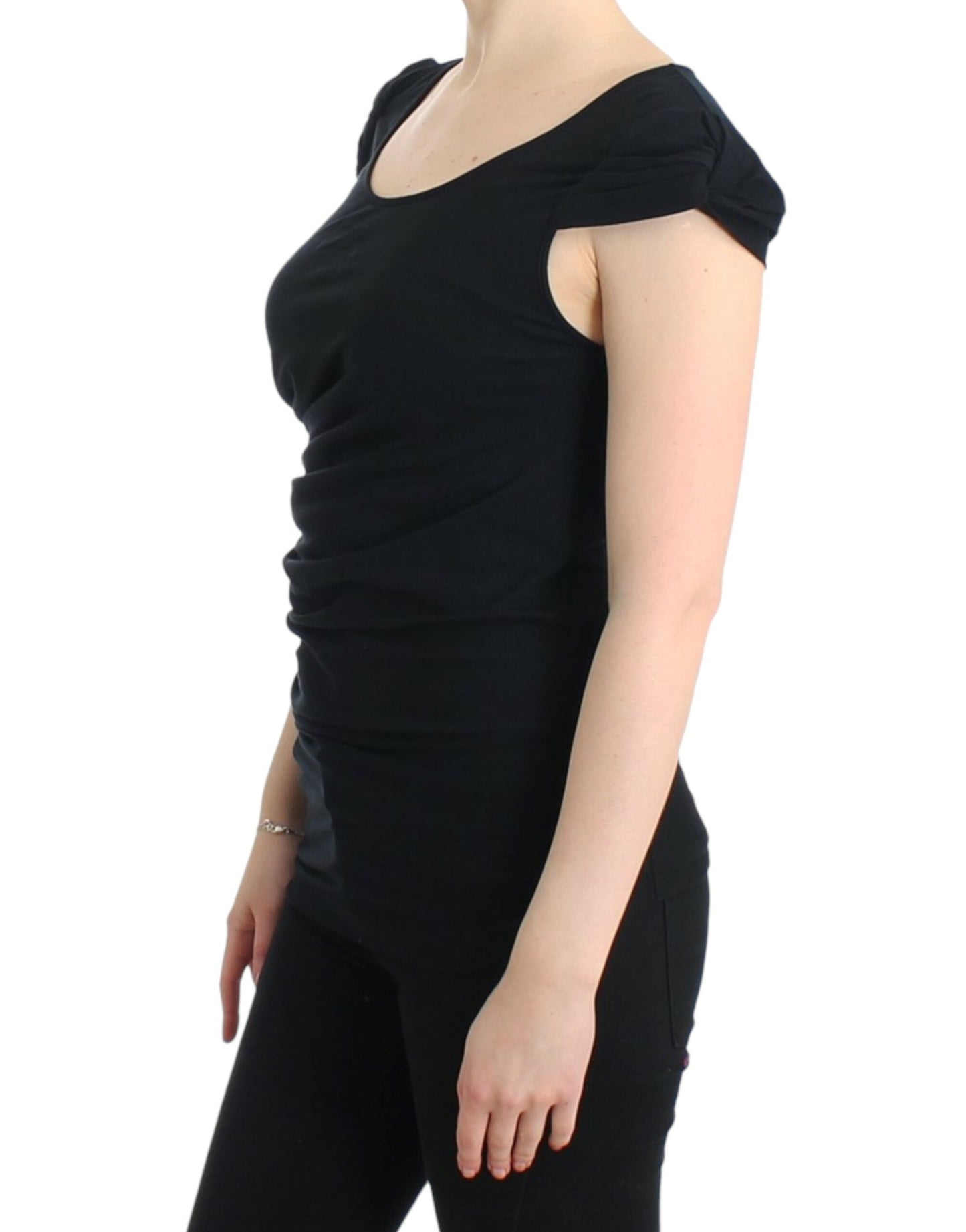 Elegant Cap Sleeve Black Top - SEHABRANDS