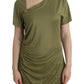 Elegant Green Jersey Blouse with Gold Accents - SEHABRANDS