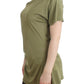 Elegant Green Jersey Blouse with Gold Accents - SEHABRANDS