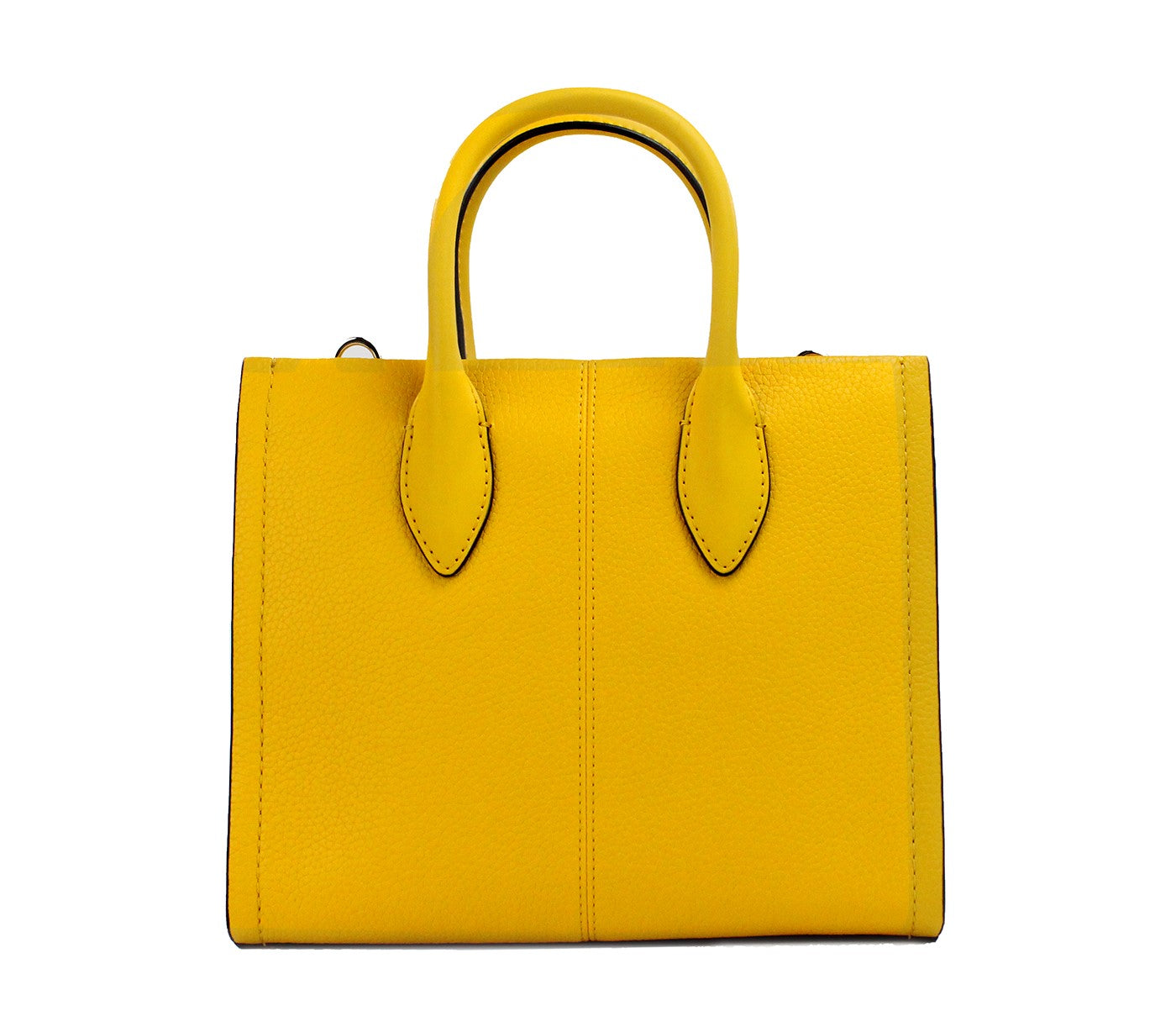 Mirella Small Jasmine Yellow Leather Top Zip Shopper Tote Bag - SEHABRANDS