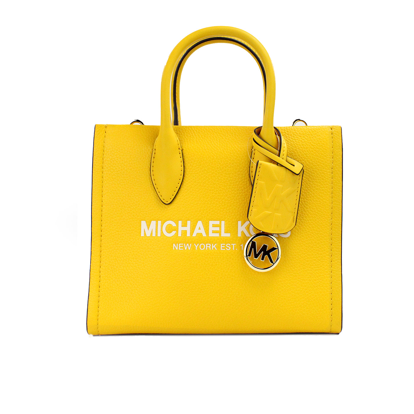 Mirella Small Jasmine Yellow Leather Top Zip Shopper Tote Bag - SEHABRANDS