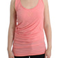 Chic Pink Cotton Blend Tank Top - SEHABRANDS