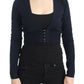 Elegant Cropped Virgin Wool Cardigan - SEHABRANDS