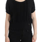 Elegant Short Sleeved Black Jumper - SEHABRANDS