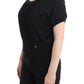 Elegant Short Sleeved Black Jumper - SEHABRANDS