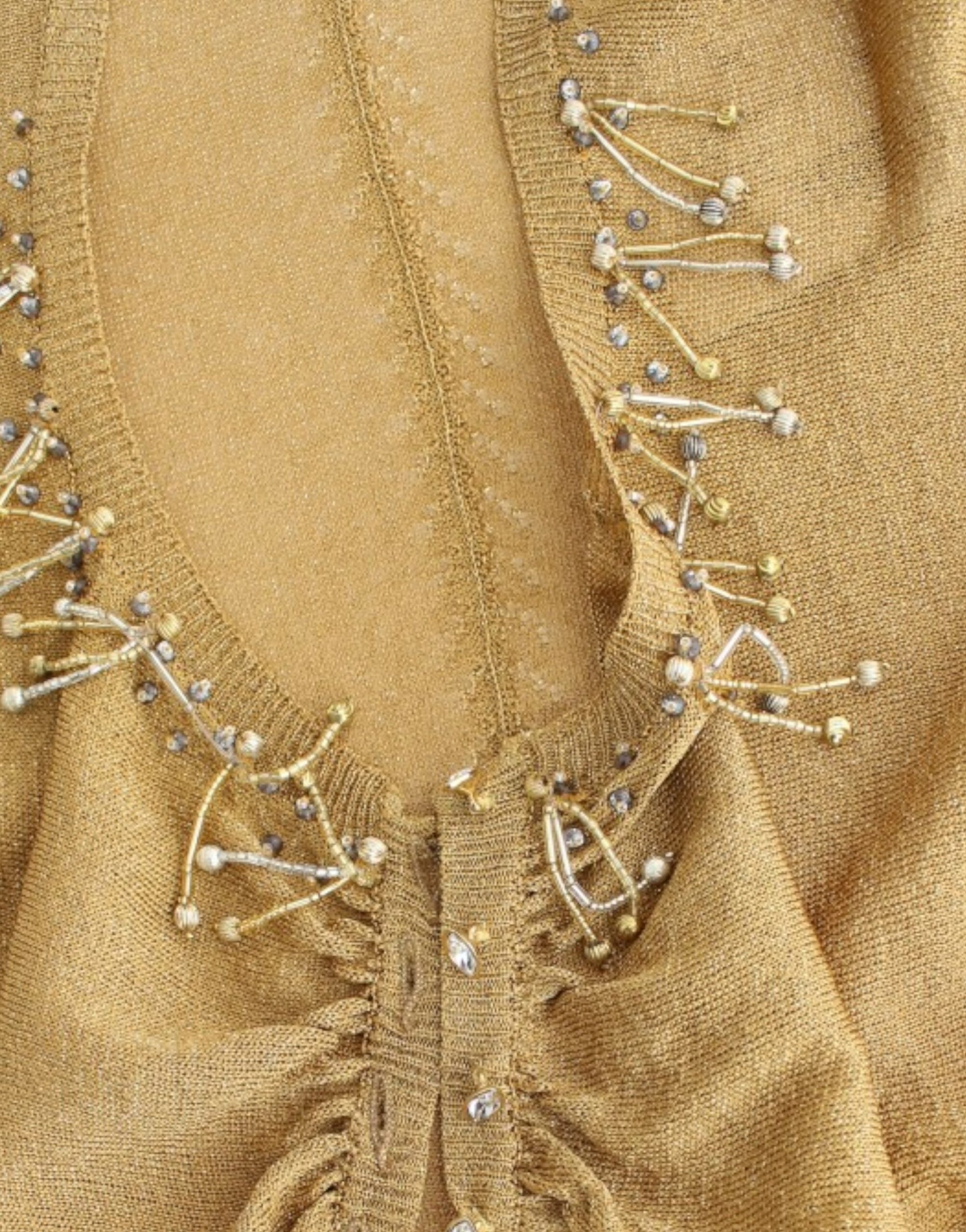 Embellished Gold Shimmer Shrug - SEHABRANDS