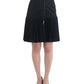 Elegant Black Pleated Lace A-Line Skirt - SEHABRANDS