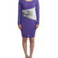 Elegant Purple Floral Jersey Dress - SEHABRANDS