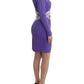 Elegant Purple Floral Jersey Dress - SEHABRANDS