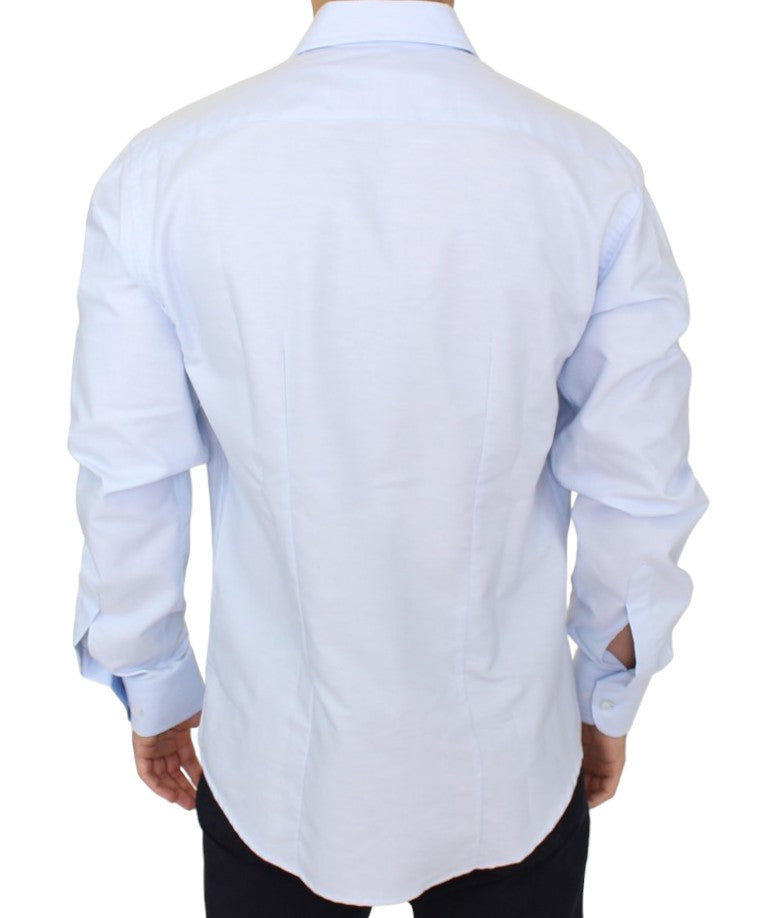 Elegant Light Blue Italian Cotton Shirt - SEHABRANDS