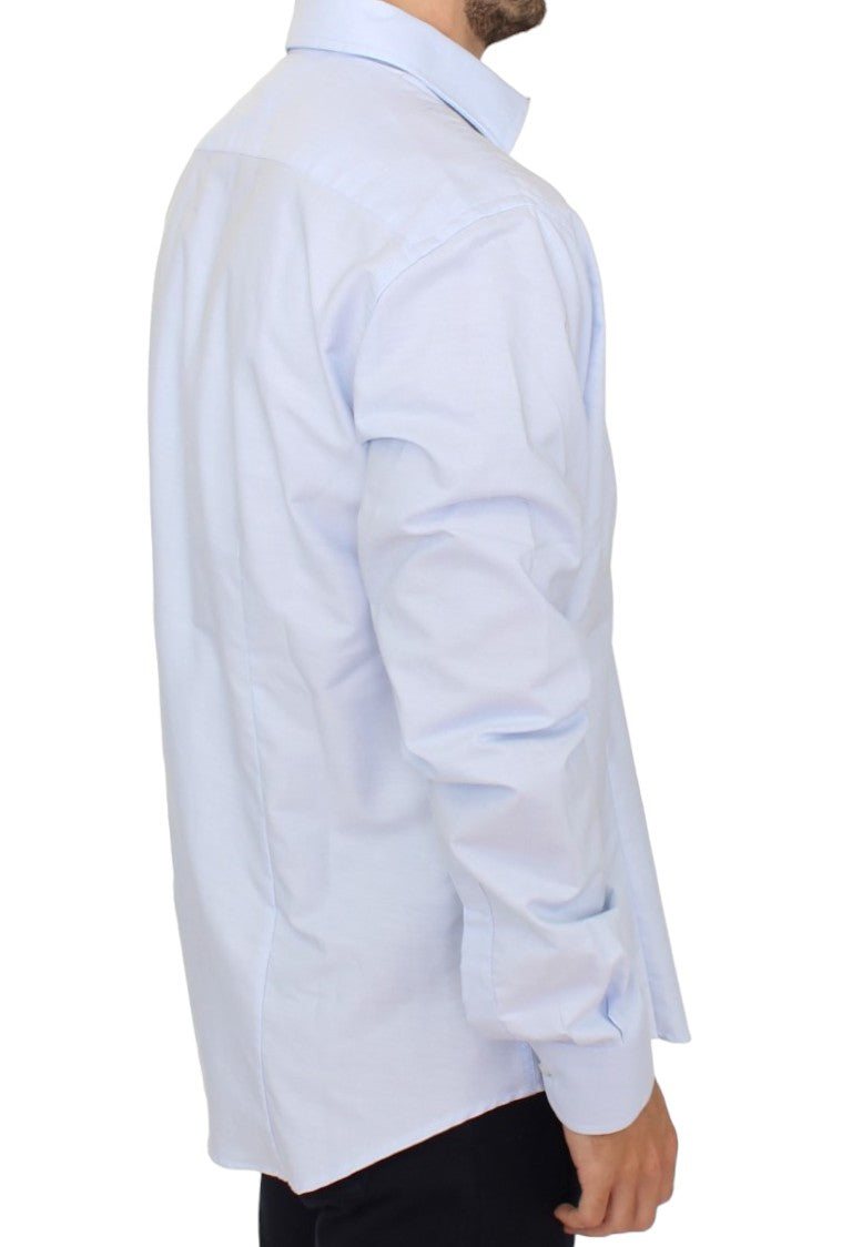 Elegant Light Blue Italian Cotton Shirt - SEHABRANDS