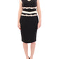 Elegant Sheath Lace Dress in Black and Beige - SEHABRANDS