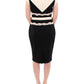 Elegant Sheath Lace Dress in Black and Beige - SEHABRANDS