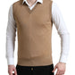 Dolce & Gabbana Elegant Sleeveless V-Neck Wool Sweater