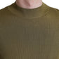 Dolce & Gabbana Army Green Viscose Crew Neck Sweater