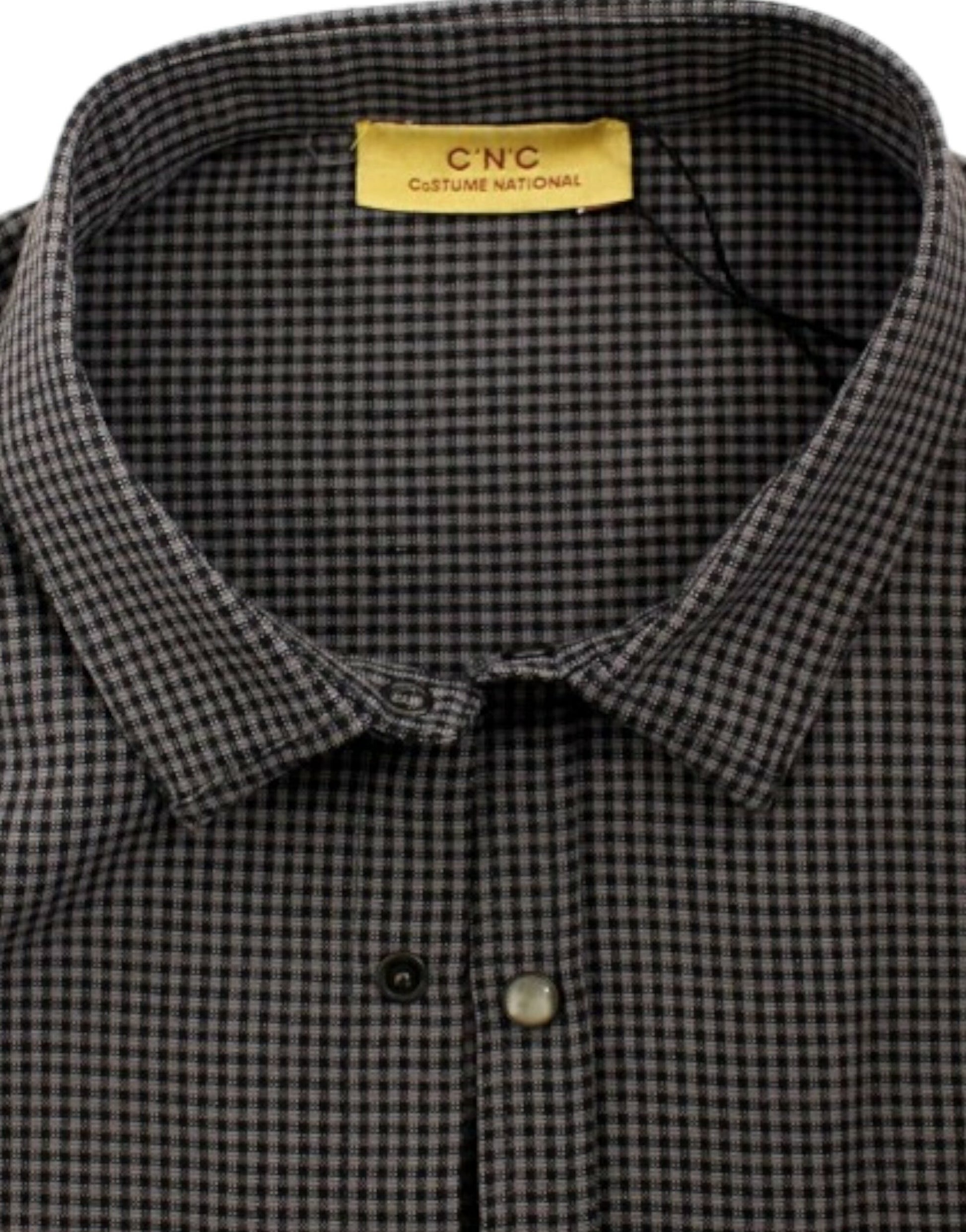 Chic Gray Checked Casual Linen Blend Shirt - SEHABRANDS