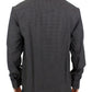 Chic Gray Checked Casual Linen Blend Shirt - SEHABRANDS