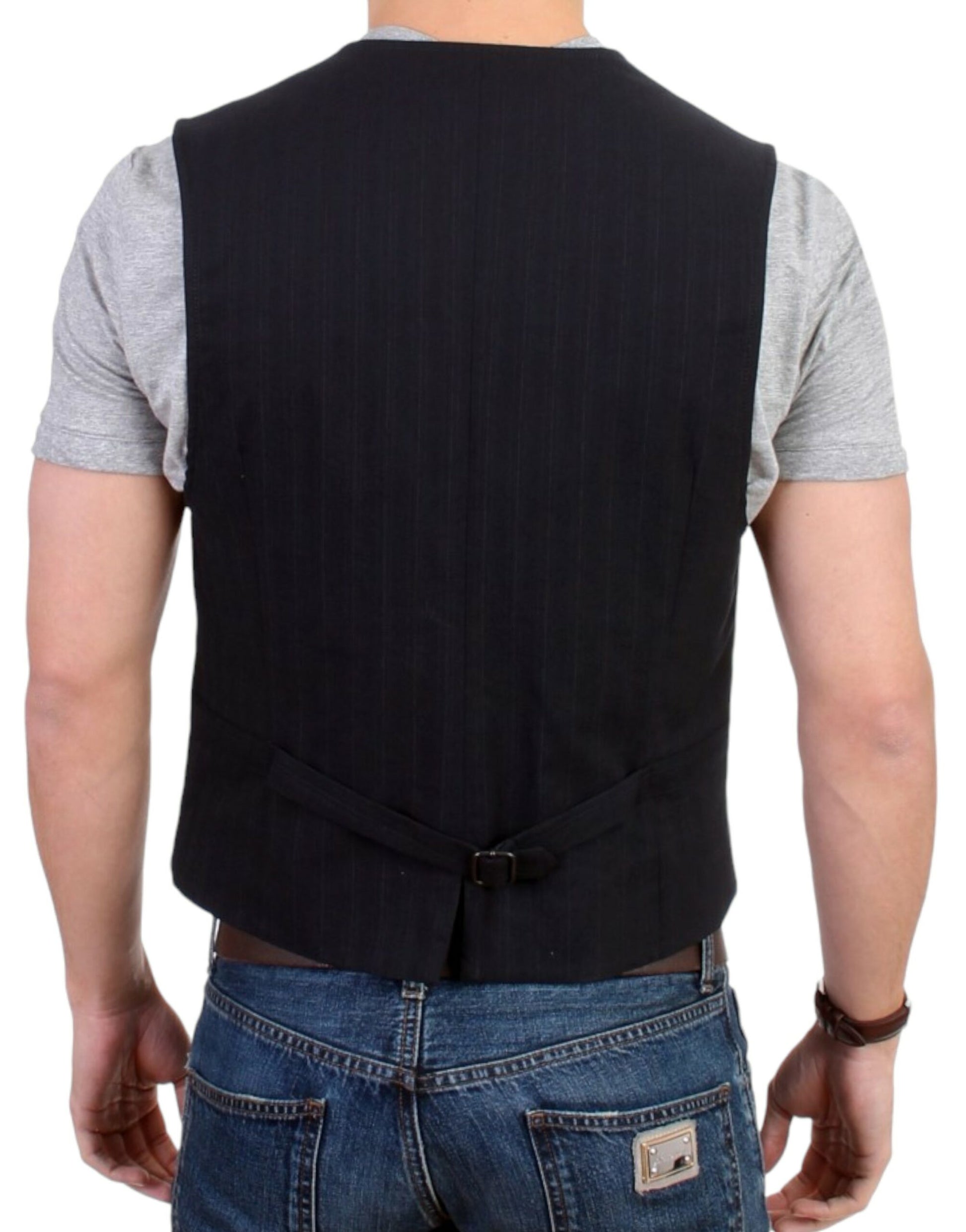 Elegant Striped Casual Vest - Cotton Blend - SEHABRANDS