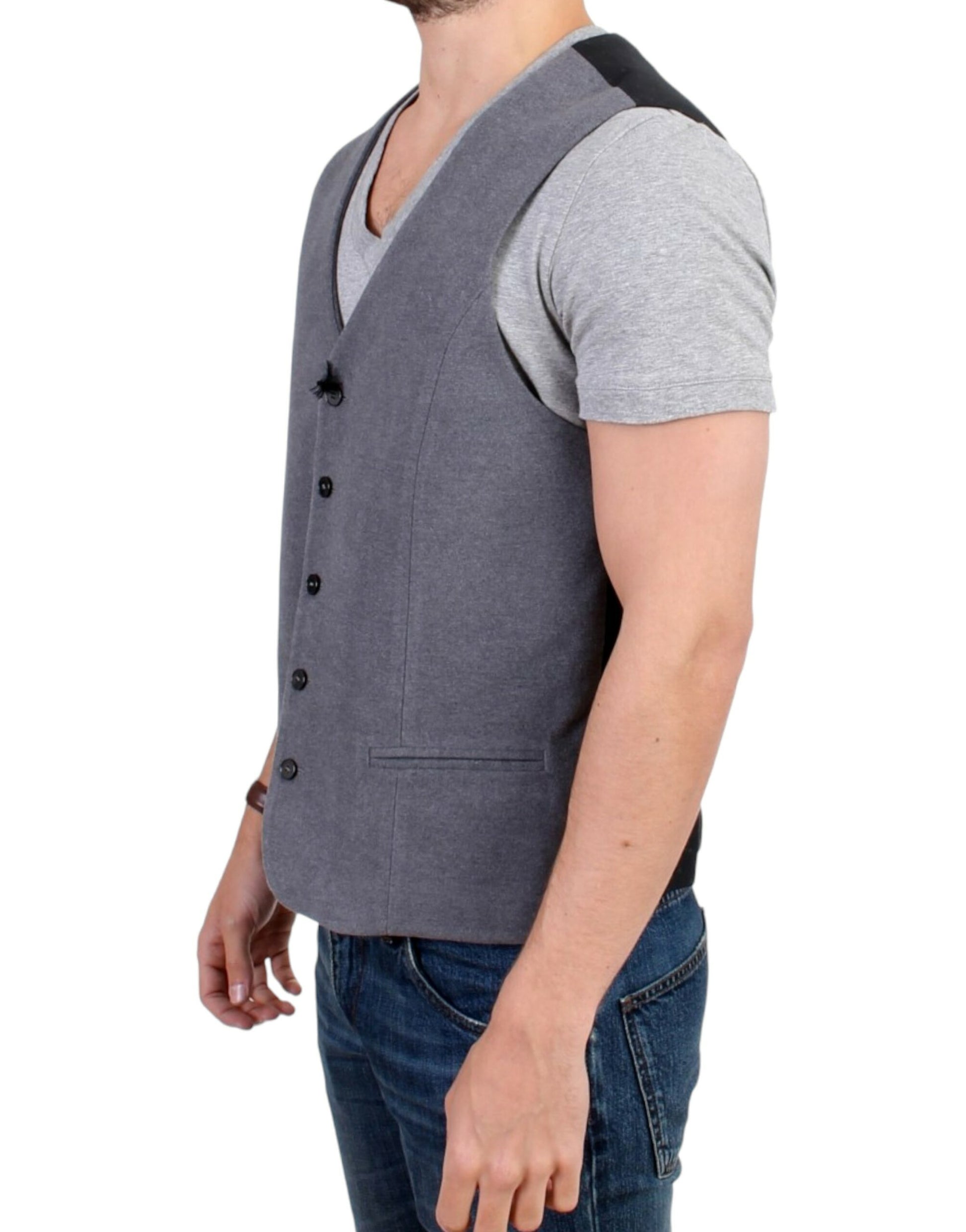 Chic Gray Casual Vest - SEHABRANDS