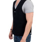 Elegant Black Wool Blend Casual Vest - SEHABRANDS