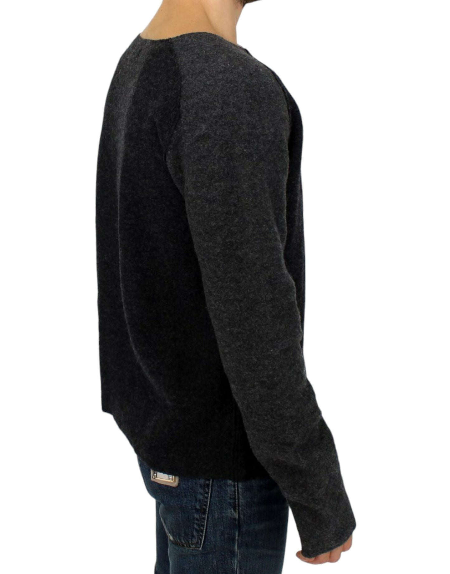 Chic Gray Wool Crewneck Sweater - SEHABRANDS