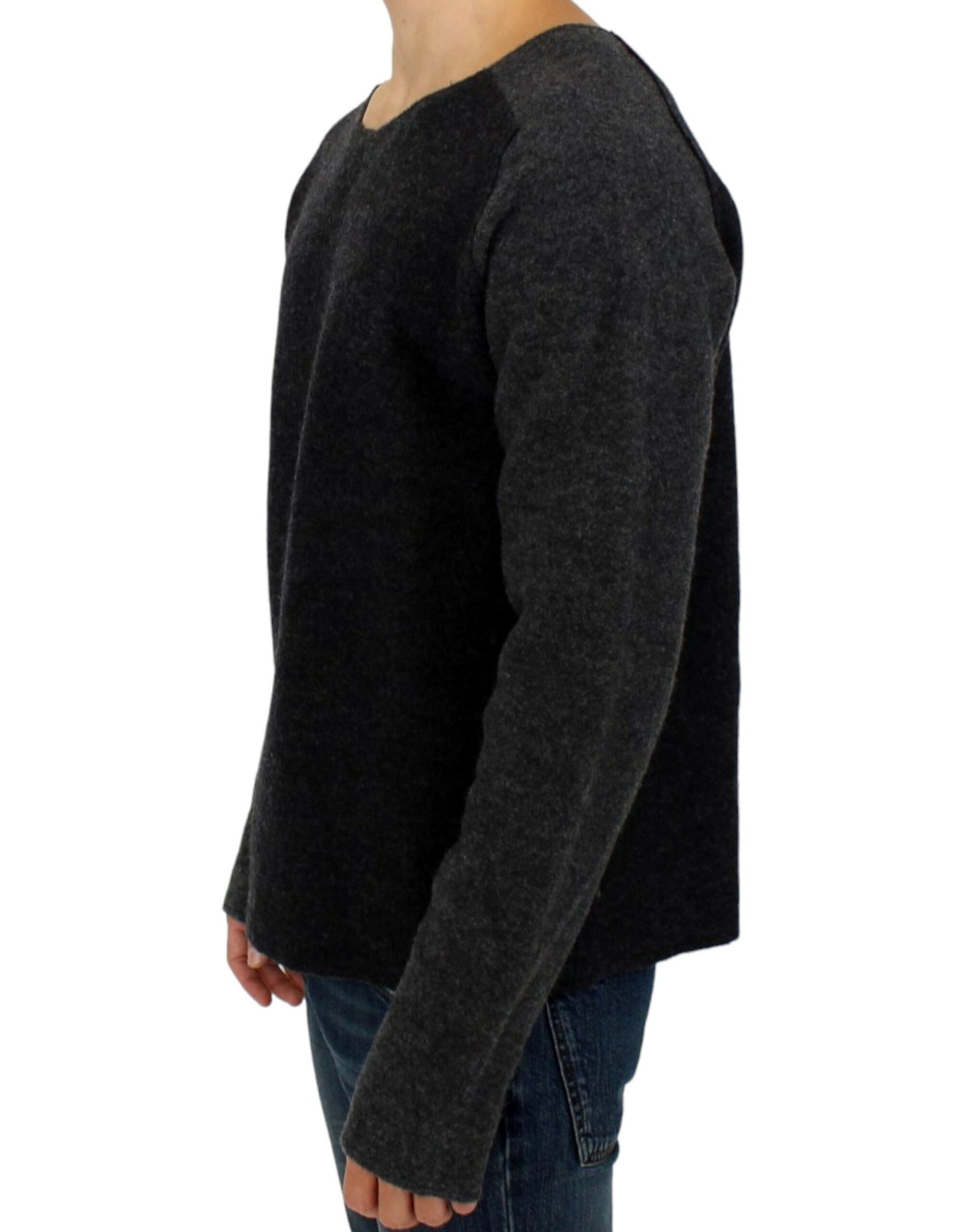 Chic Gray Wool Crewneck Sweater - SEHABRANDS